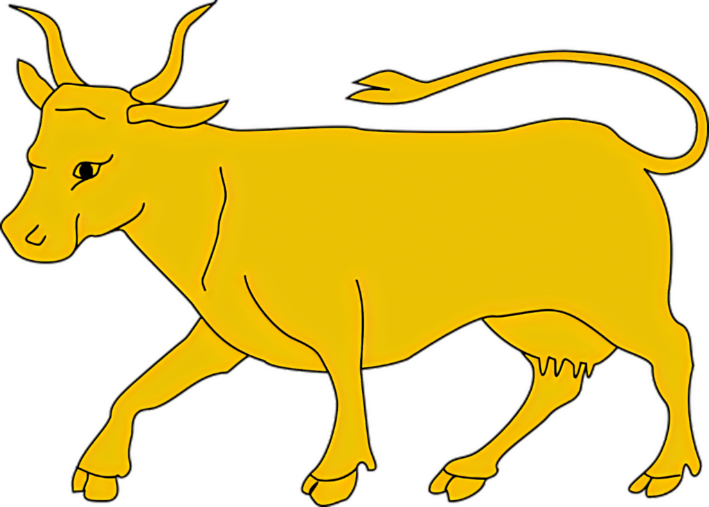 Elegant Golden Bull Silhouette Wallpaper on Transparent Background