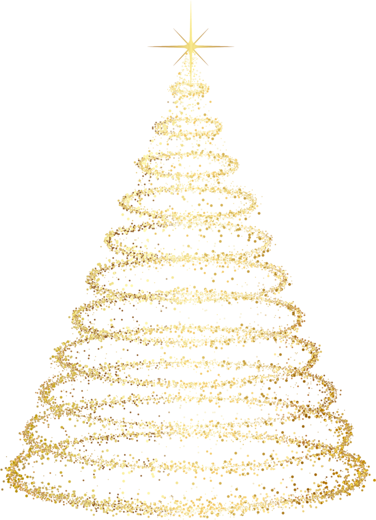 Elegant Golden Spiral Christmas Tree Wallpaper on Black Background