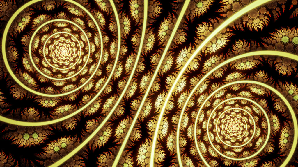 Intricate Golden Spirals on Dark Background - Elegant Wallpaper
