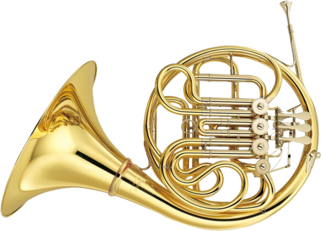 Elegant Golden French Horn Wallpaper - Intricate Design PNG Background