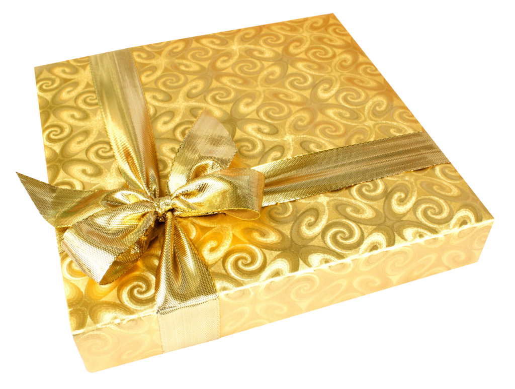 Elegant Golden Gift Box Wallpaper for Celebrations