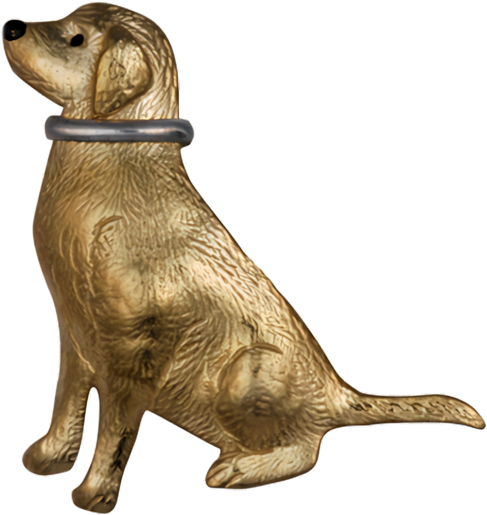 Elegant Golden Labrador Figurine Wallpaper with Metallic Sheen