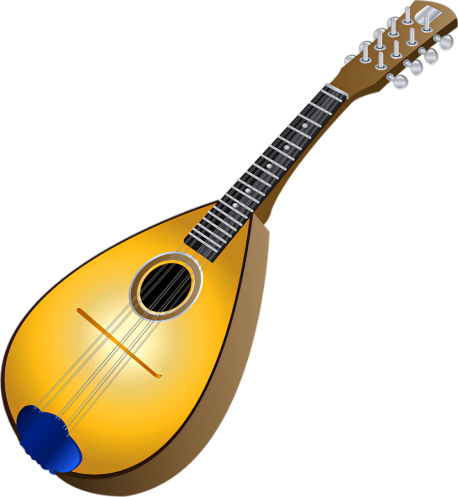 Elegant Golden Mandolin Wallpaper: Intricate Design for Musical Charm