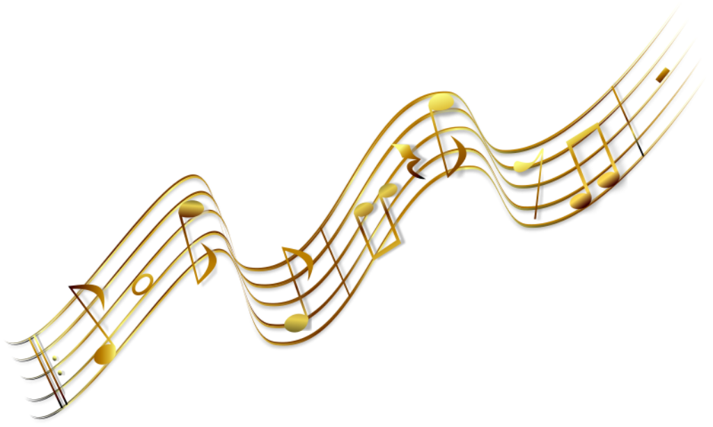 Sleek Black Wallpaper with Elegant Golden Music Notes & Staff Lines