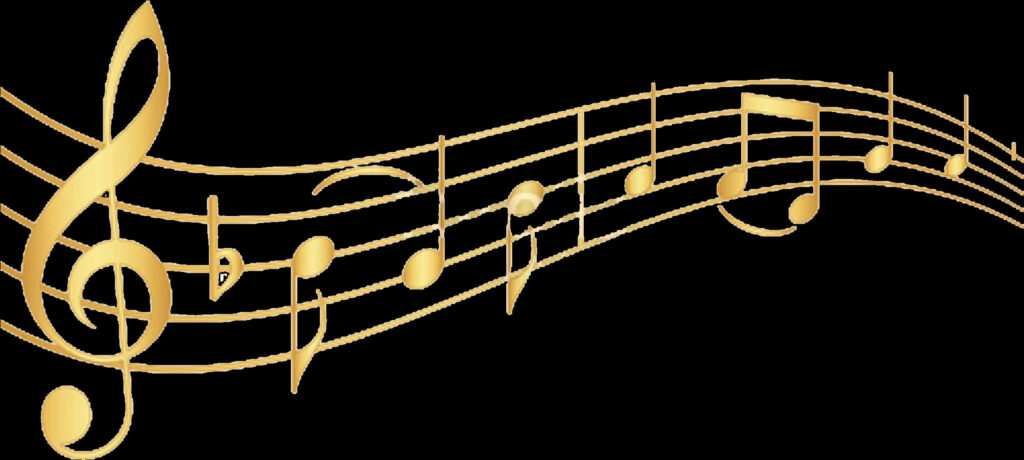 Elegant Golden Musical Notes Wallpaper Background for Music Lovers