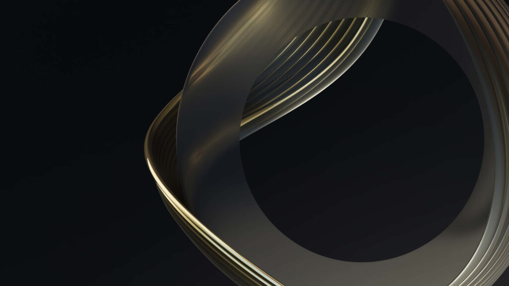 Sleek Abstract Wallpaper: Elegant Golden Spiral on Dark Background