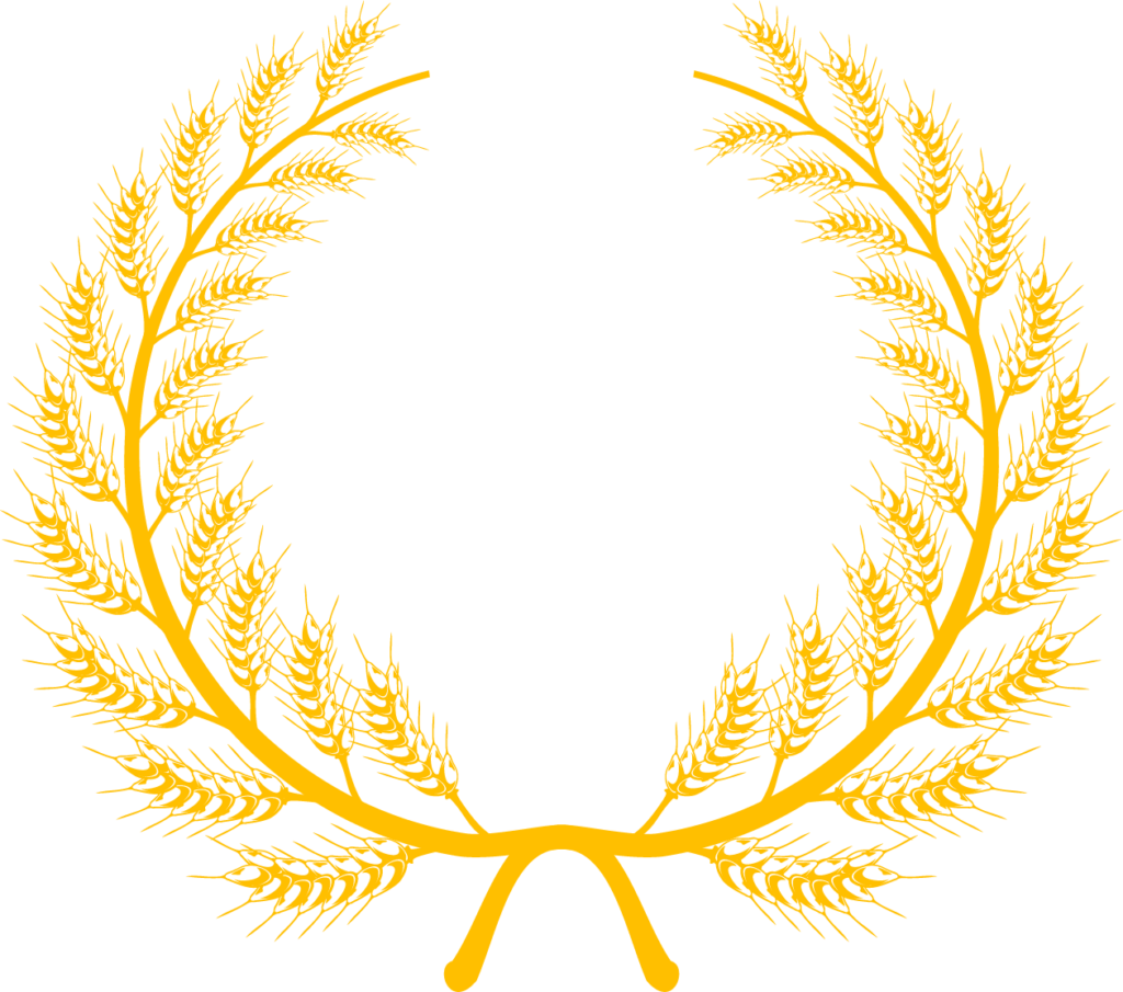Elegant Golden Wheat Laurel Wreath Wallpaper Background Design