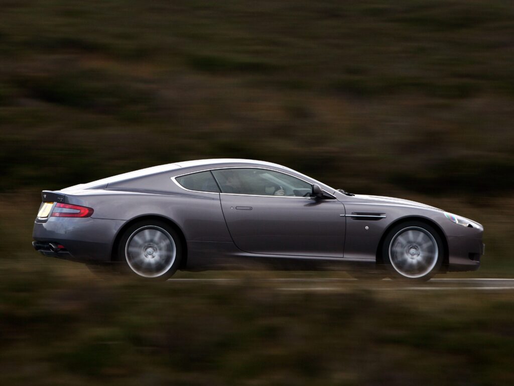 Stunning Gray 2004 Aston Martin DB9: Elegant Side View Wallpaper