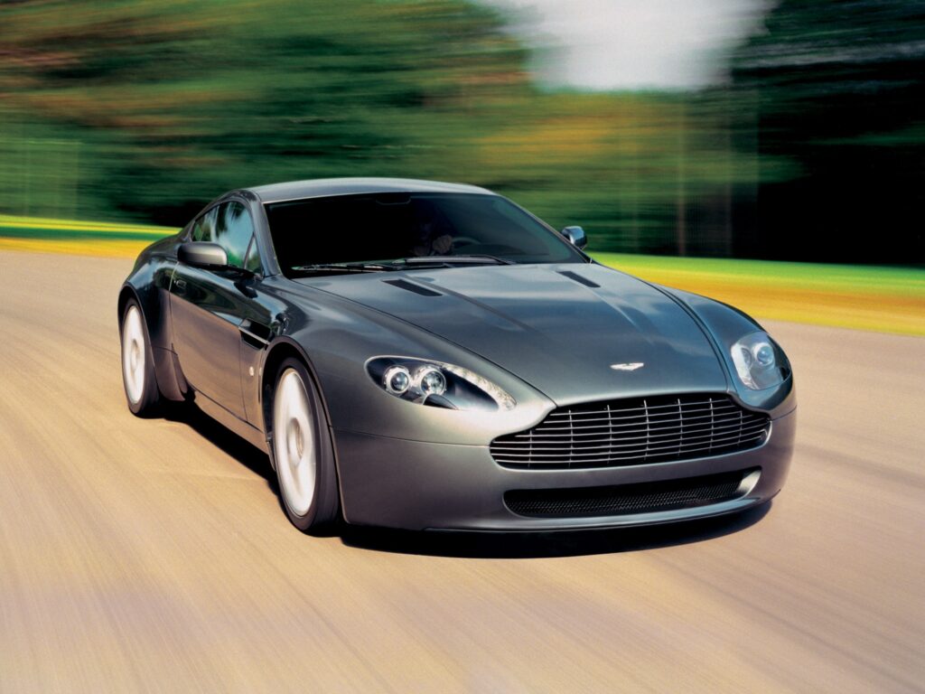 2005 Aston Martin V8 Vantage Wallpaper: Sleek Gray Metallic Design