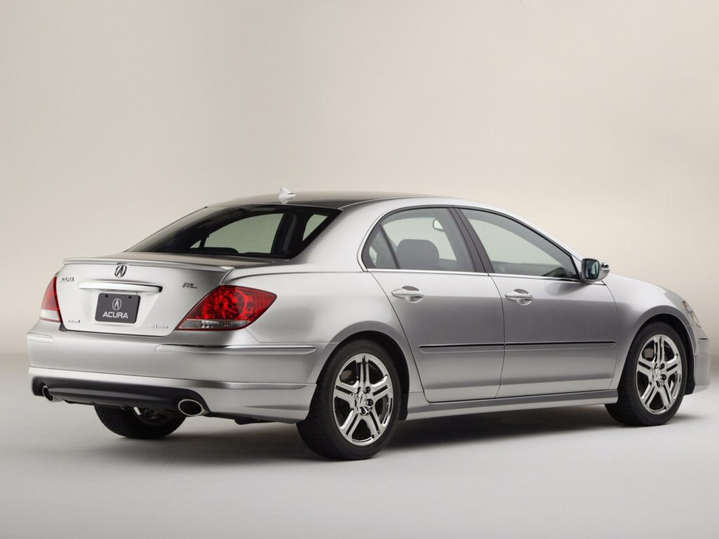 Sleek Gray Metallic Acura RL Wallpaper - Elegant Rear View Design