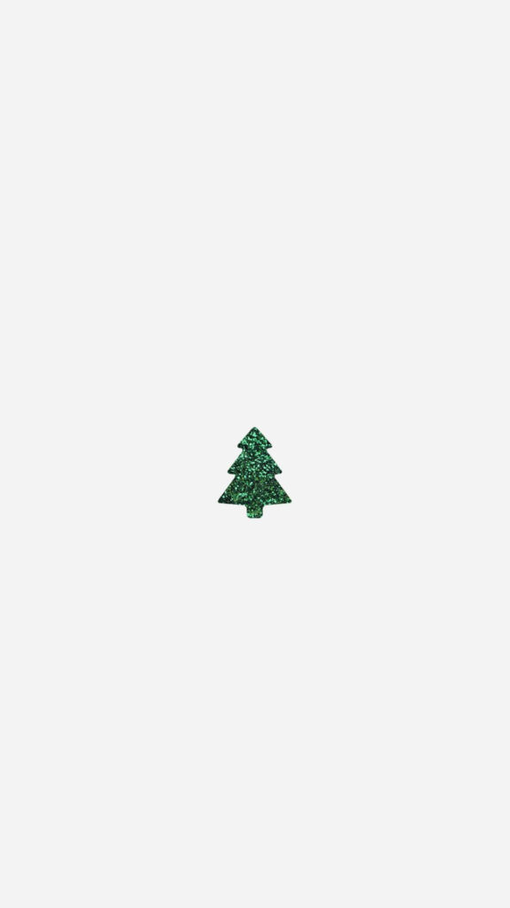 Elegant Green Christmas Tree Wallpaper: Minimalist Holiday Cheer