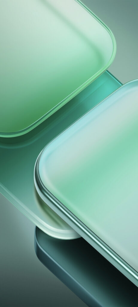 Elegant Green Overlapping Wallpaper - Modern Translucent Design