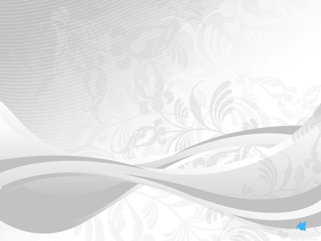 Elegant Grey Abstract Floral Wallpaper on Crisp White Background