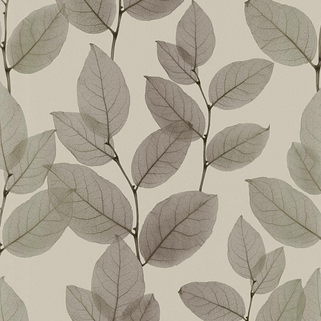 Elegant Greyscale Leaf Pattern Wallpaper - Versatile Background Design