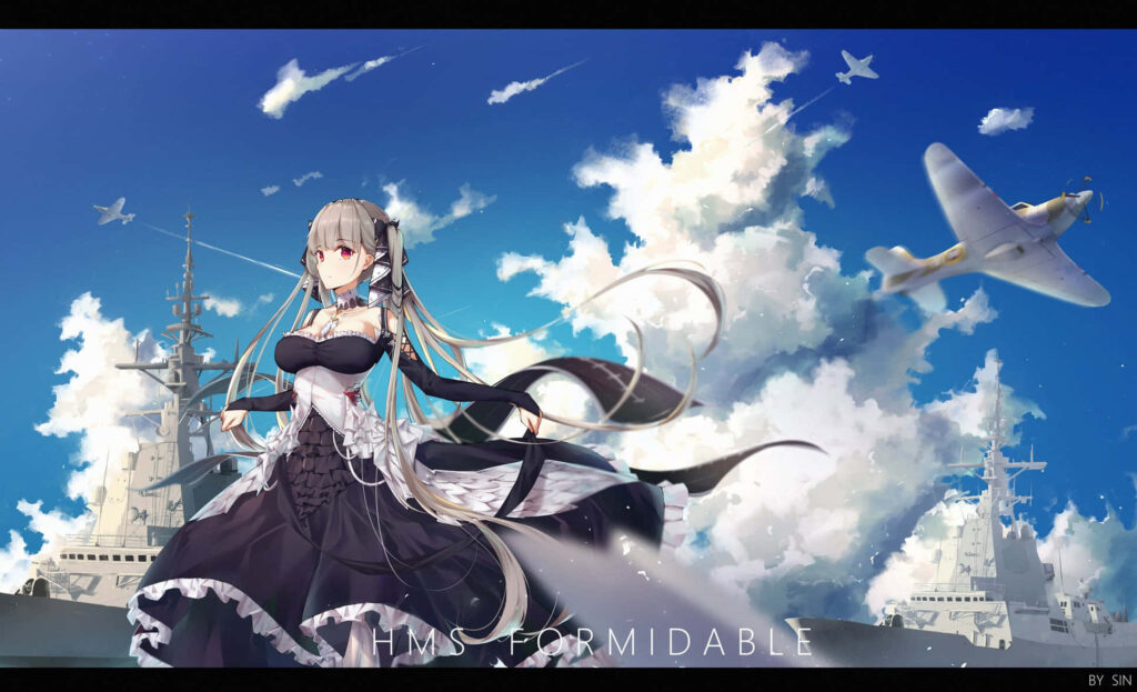 HMS Formidable Wallpaper: Elegant Naval Character Art Background