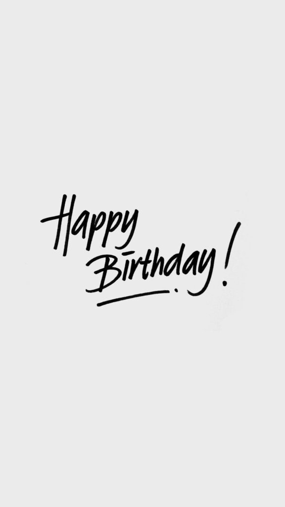 Minimalist Grey Wallpaper with Elegant Happy Birthday Message