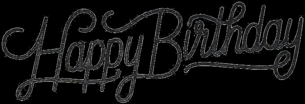Elegant Happy Birthday Script PNG - Festive Cursive Design Wallpaper