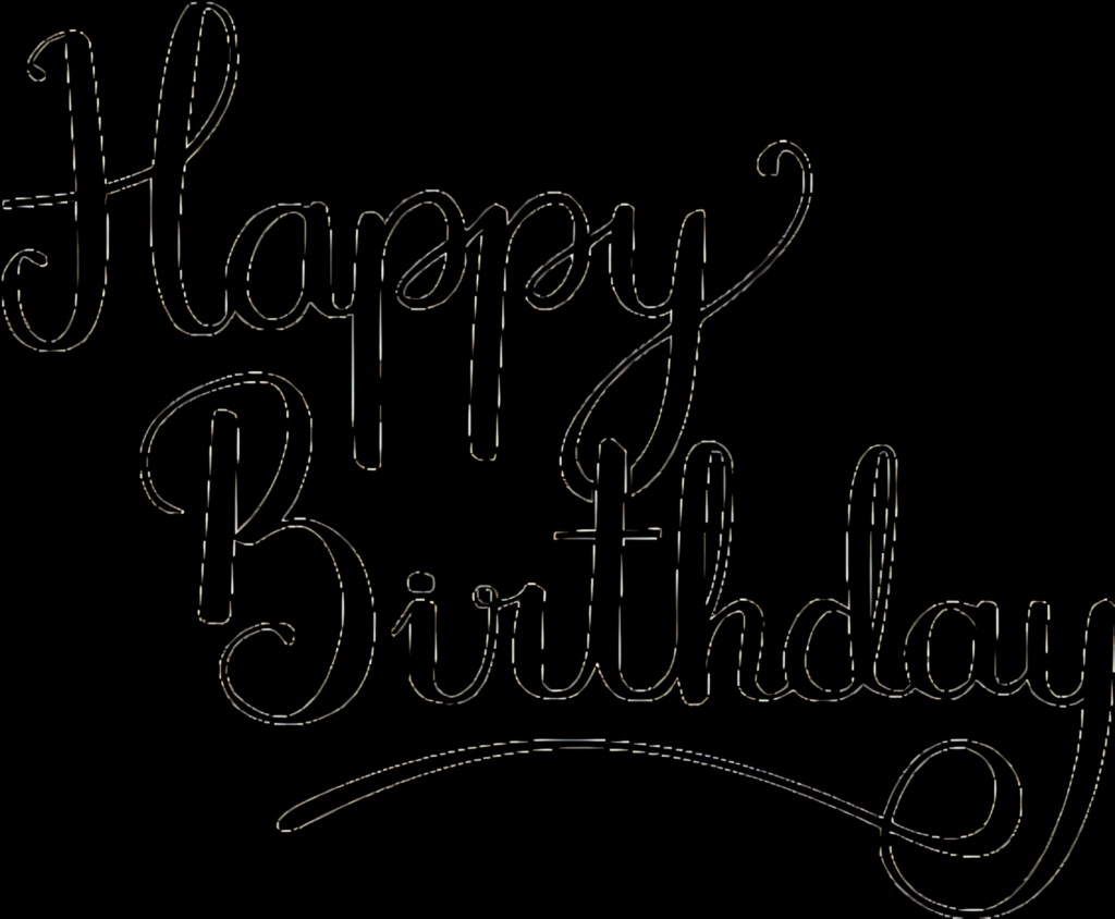 Elegant Happy Birthday Cursive Wallpaper - Versatile Transparent Background