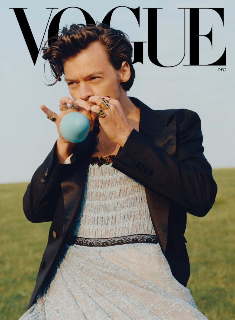 Elegant Harry Styles Wallpaper: Chic Outdoor Vogue Background