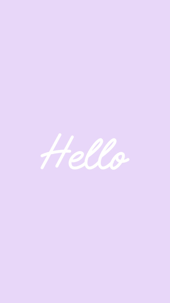 Elegant 'Hello' Cursive Wallpaper on Soft Purple Pastel Background