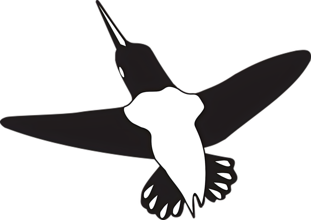Elegant Hummingbird Silhouette Wallpaper on Transparent Background
