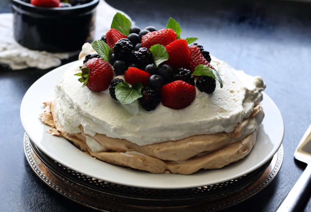 Elegant Layered Cake with Fresh Berries - Stunning Wallpaper Background