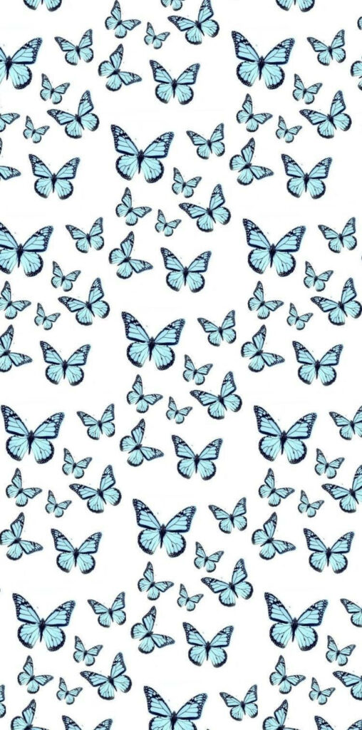 Elegant Light Blue Butterfly Wallpaper: Serene iPhone Background