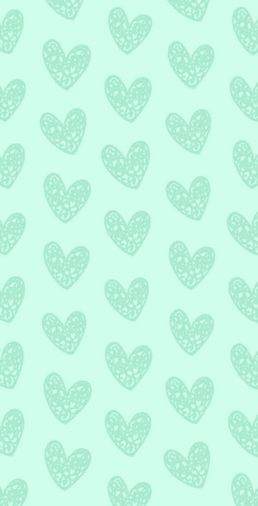 Elegant Light Green Heart Pattern Wallpaper Background Design