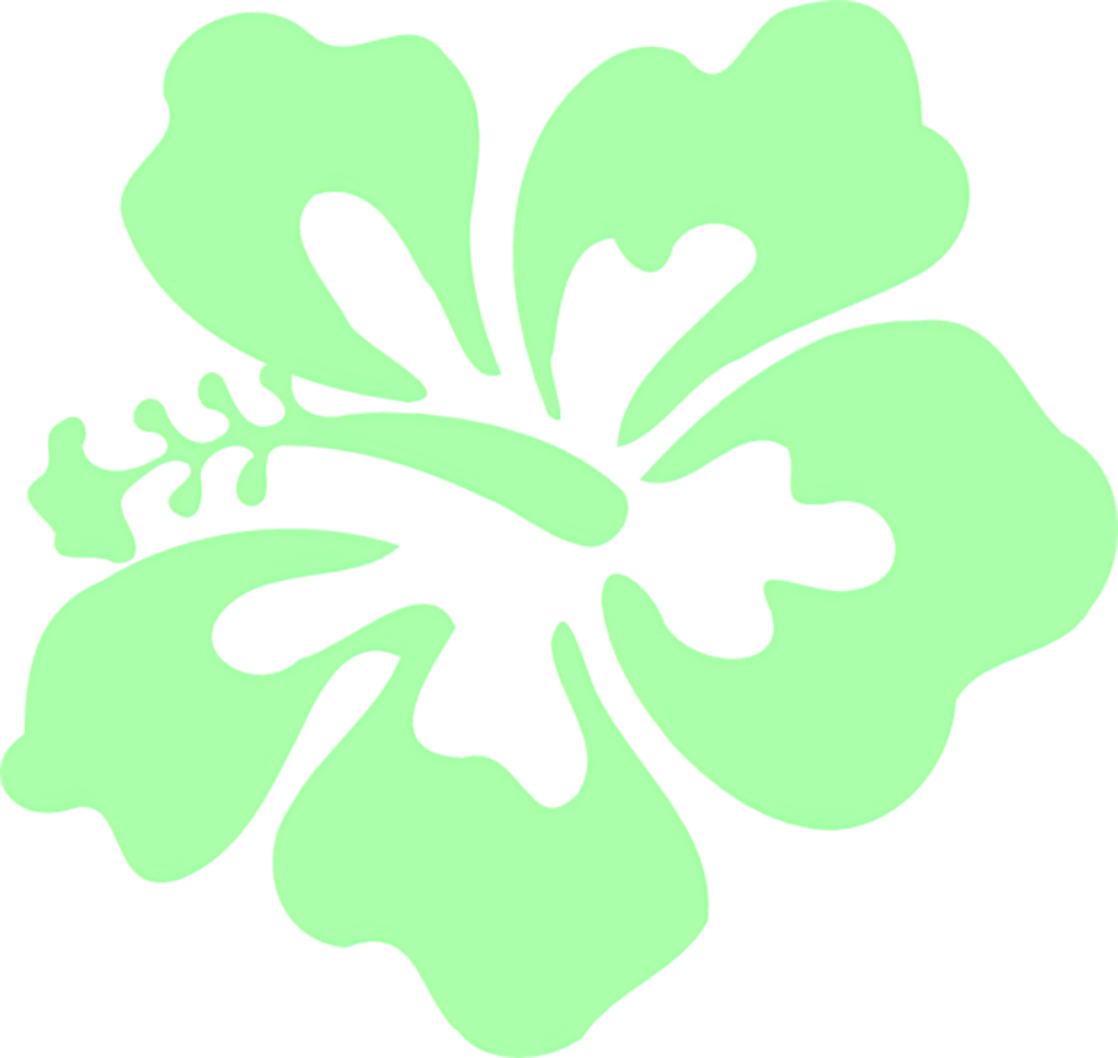 Elegant Light Green Hibiscus Flower Vector Wallpaper Background