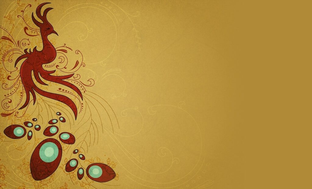 Elegant Line-Art Peacock Wallpaper: Intricate Bird Design & Textures