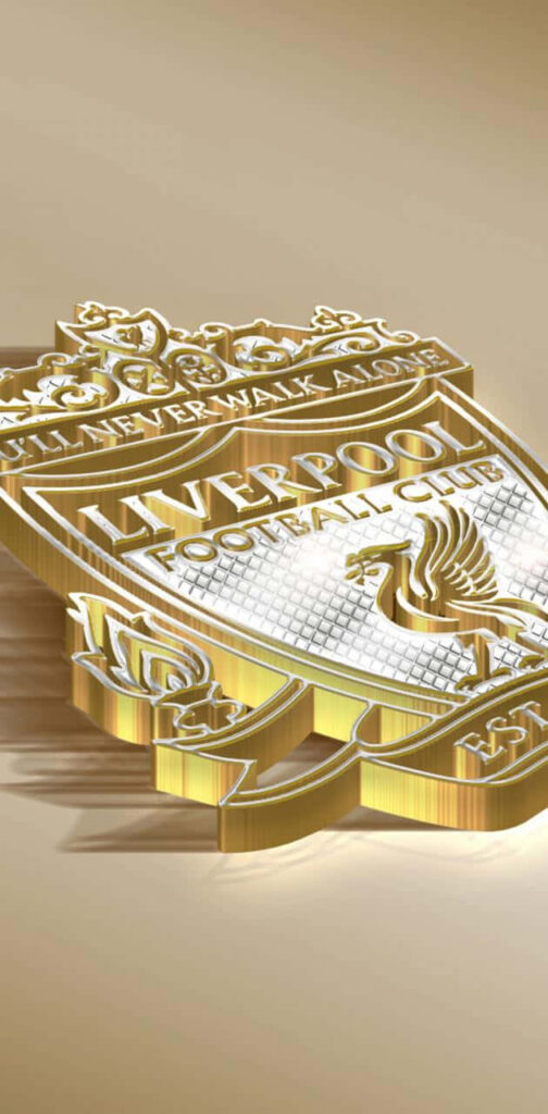 Elegant Liverpool FC Crest Wallpaper for iPhone - Gold Design