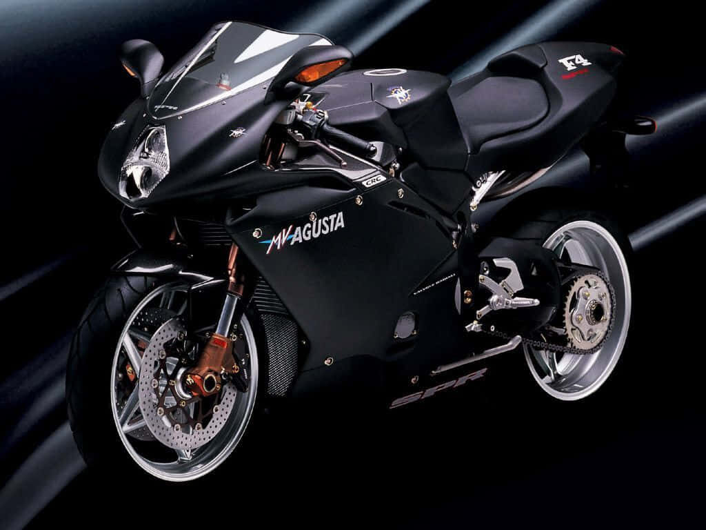 Elegant Black MV Agusta Motorcycle Wallpaper - High-Performance Design