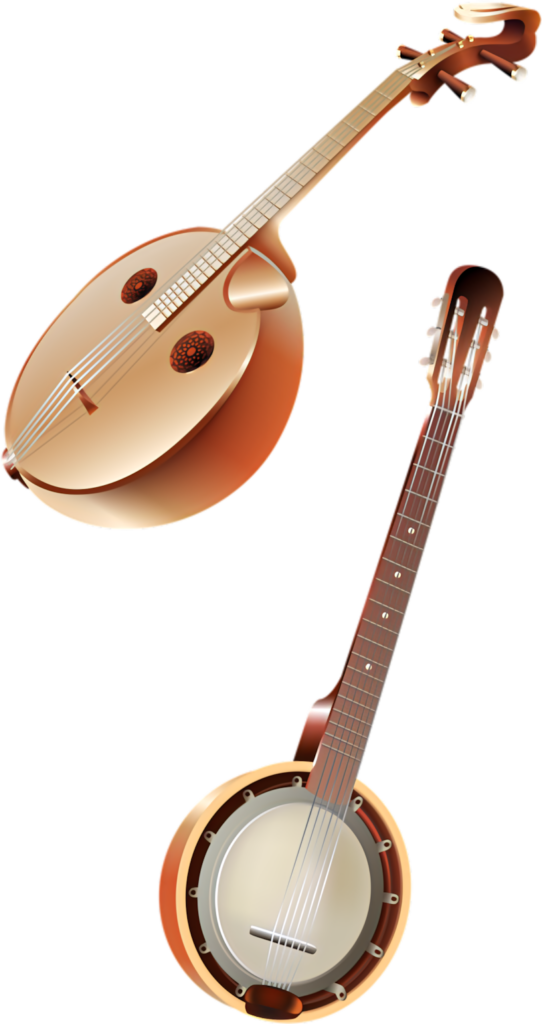 Elegant Banjo & Mandolin PNG Wallpaper for Music Projects