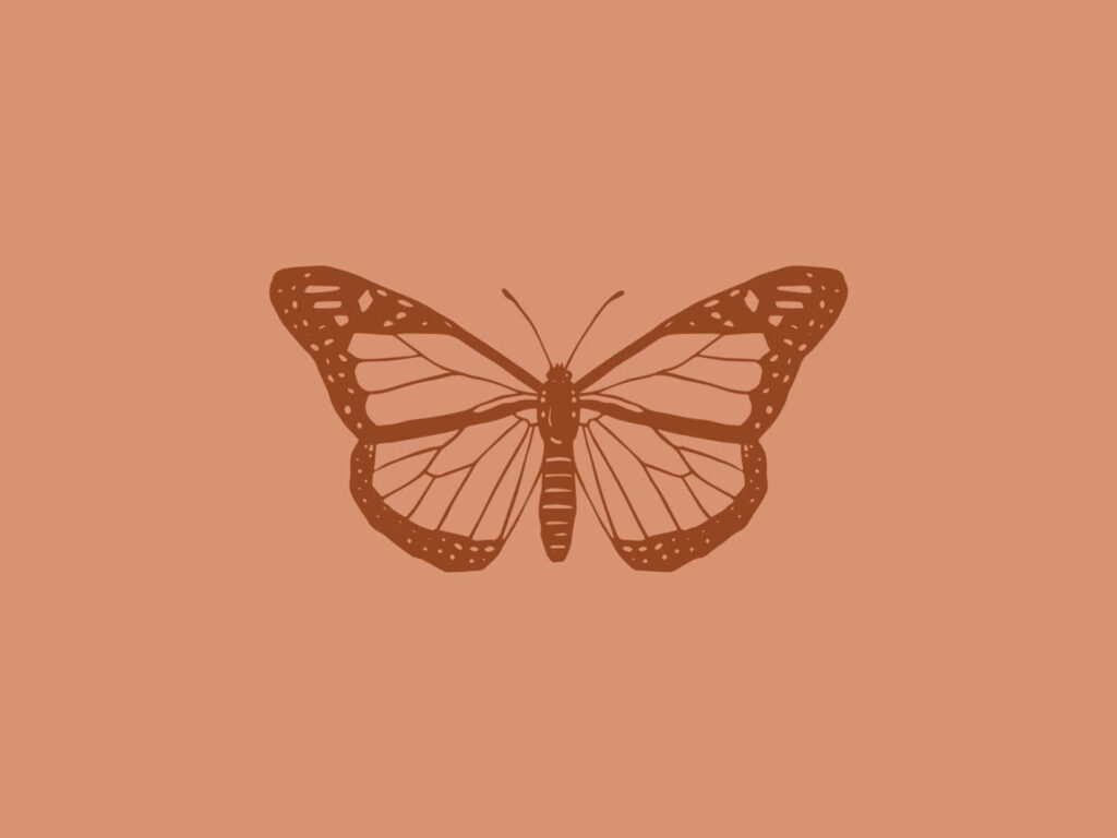 Elegant Beige Butterfly Wallpaper: Intricate Minimalist Design