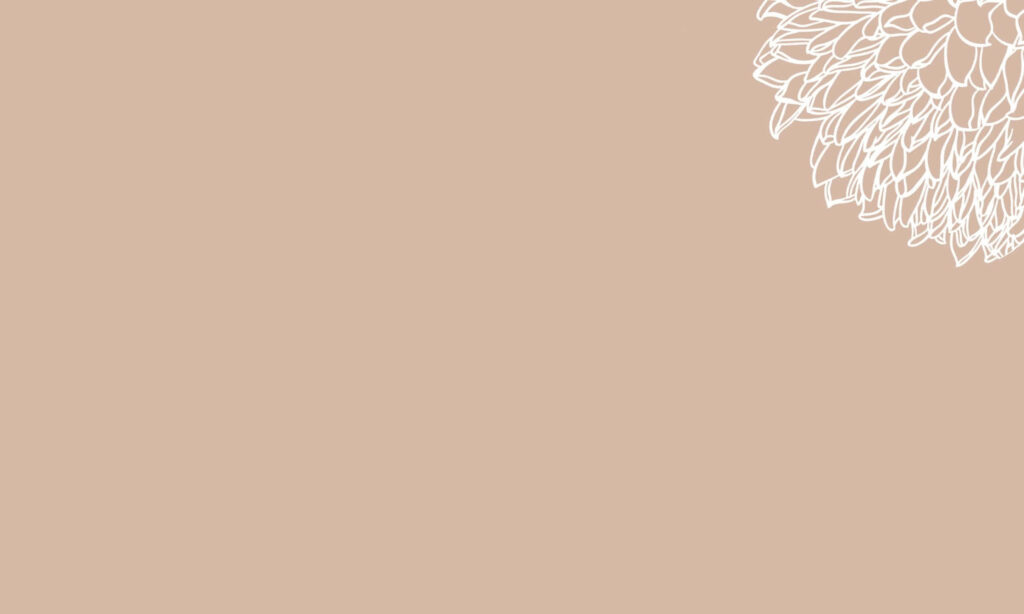 Elegant Beige Wallpaper with Delicate White Floral Sketch Design