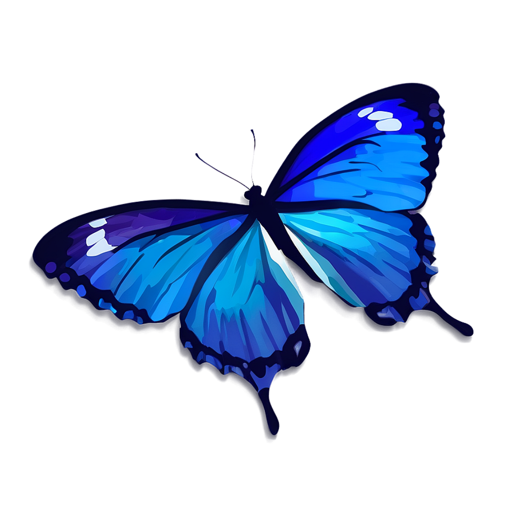 Minimalist Blue Butterfly Icon Wallpaper - Elegant Gradient Design