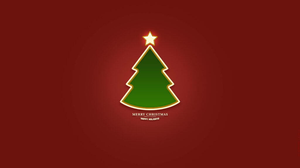 Elegant Green Christmas Tree Wallpaper: Merry Christmas Background