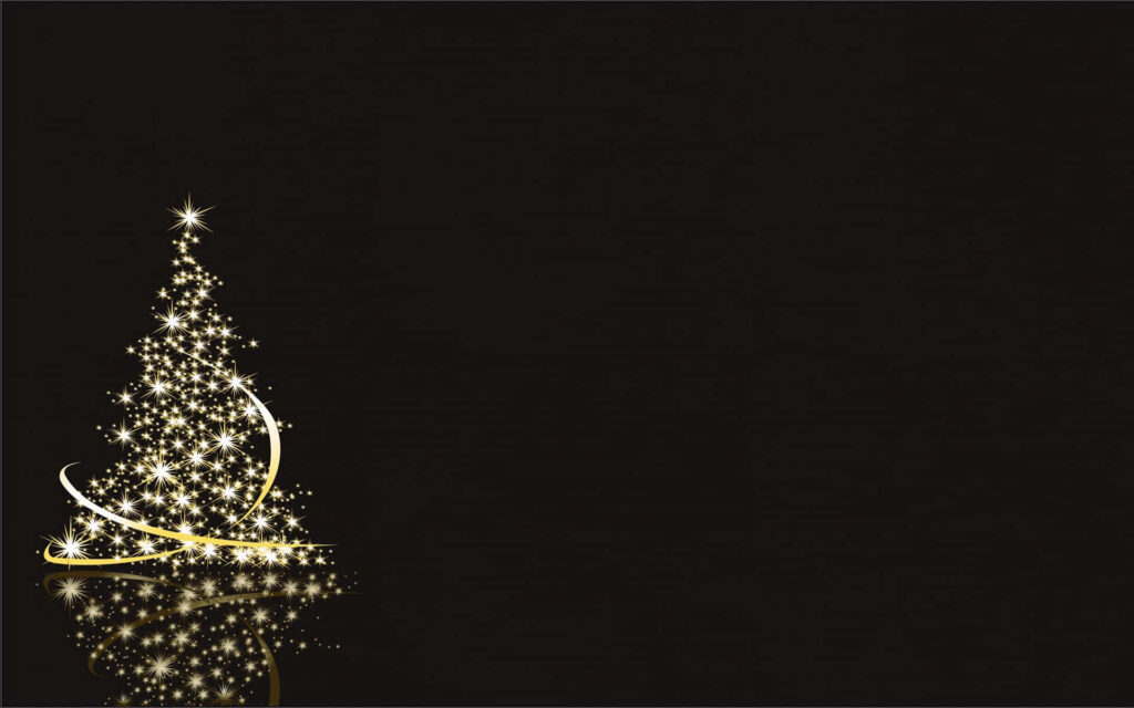 Elegant Minimalist Christmas Wallpaper: Sparkling Gold Tree Background