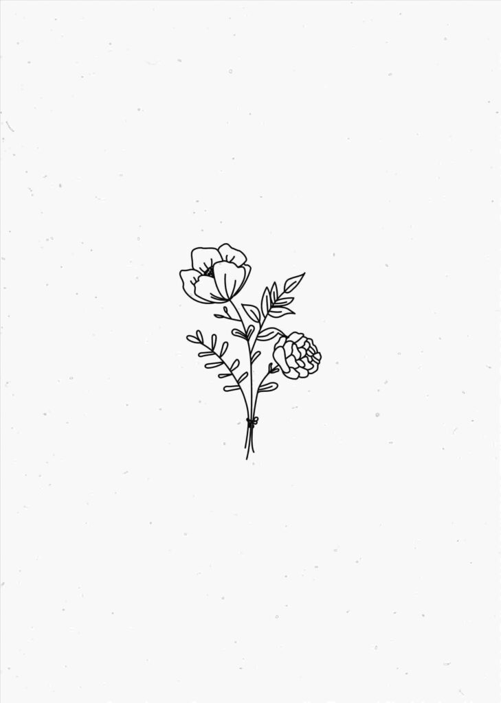 Elegant Minimalist Floral Sketch Wallpaper - Artistic White Background