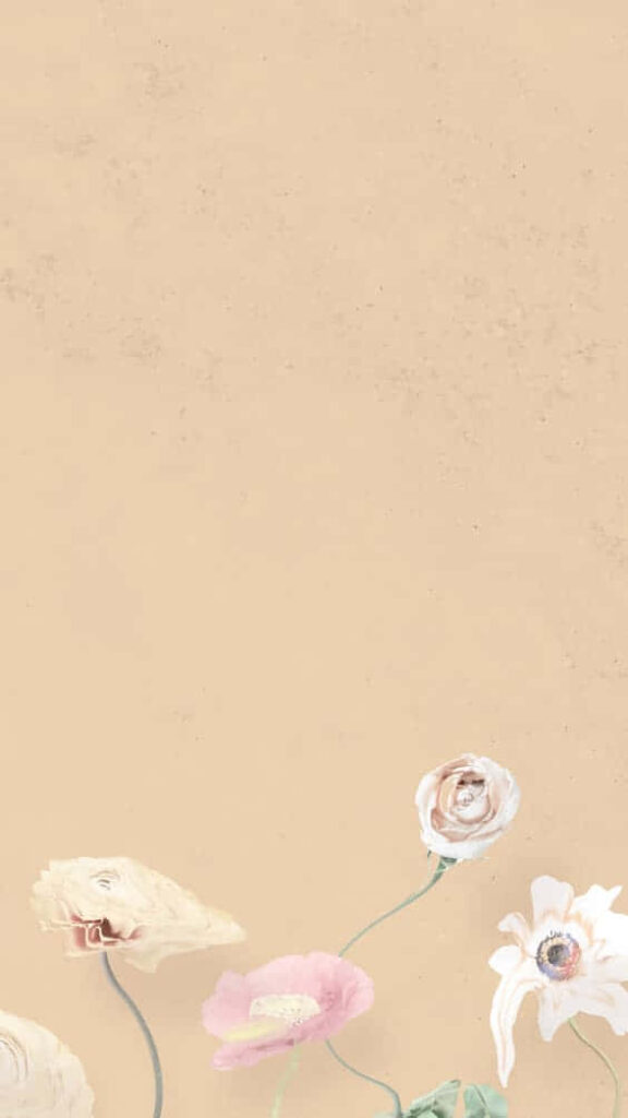 Elegant Minimalist Flower Wallpaper on Subtle Beige Background