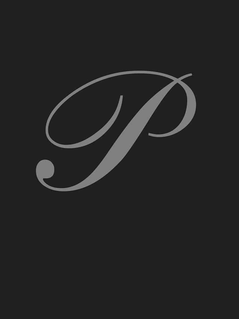 Elegant Minimalist Wallpaper with Large Letter P on Dark Background