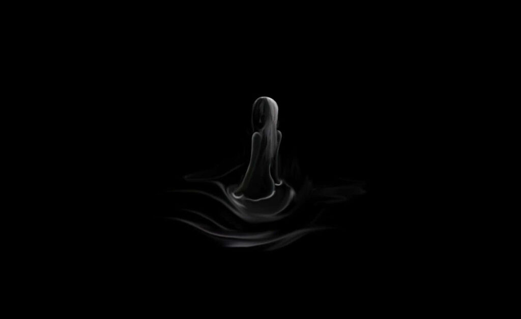 Elegant Minimalist Black Silhouette Wallpaper with Ethereal Highlights