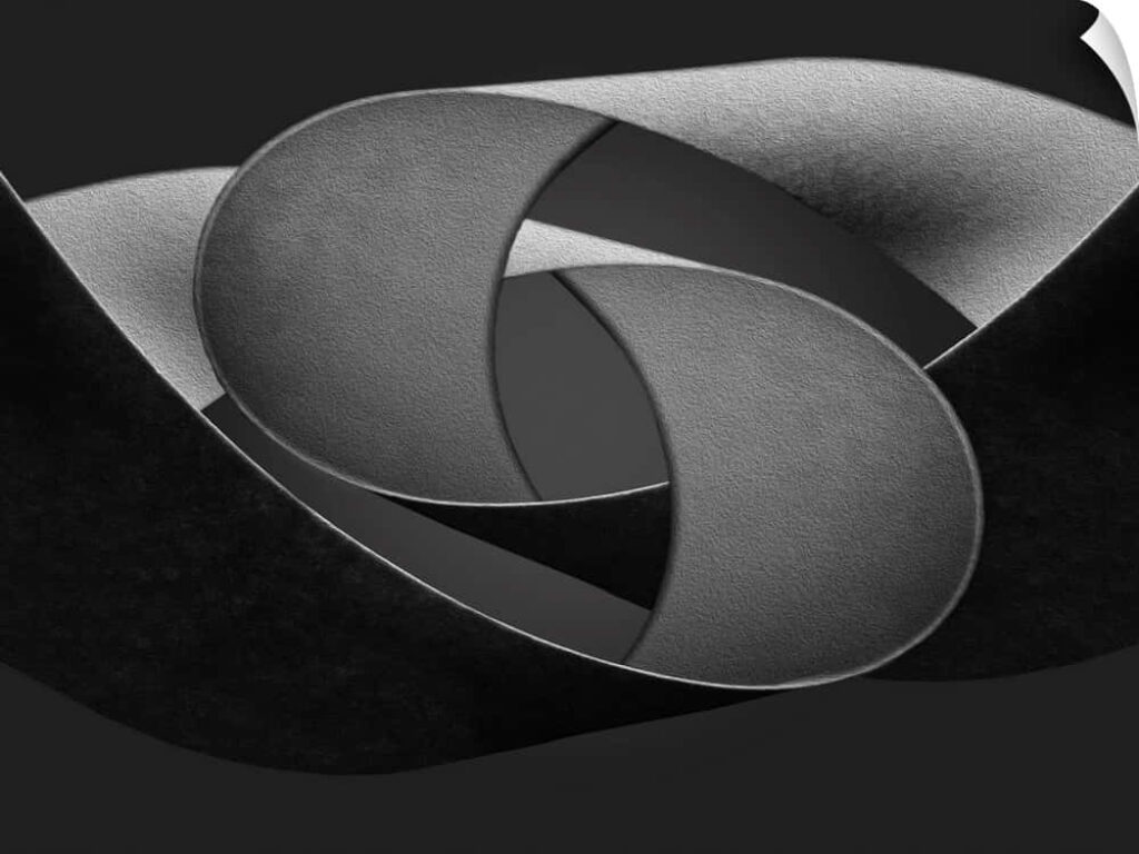 Minimalist Black & Gray Ribbon Wallpaper for Elegant Interiors