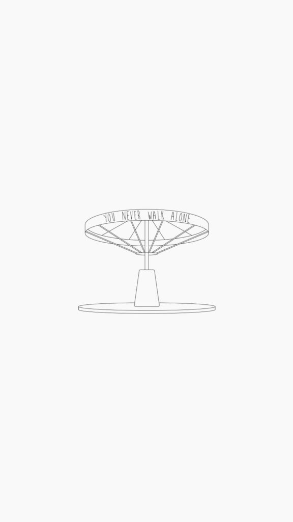 Elegant Line Drawing Wallpaper: 'You Never Walk Alone' Design