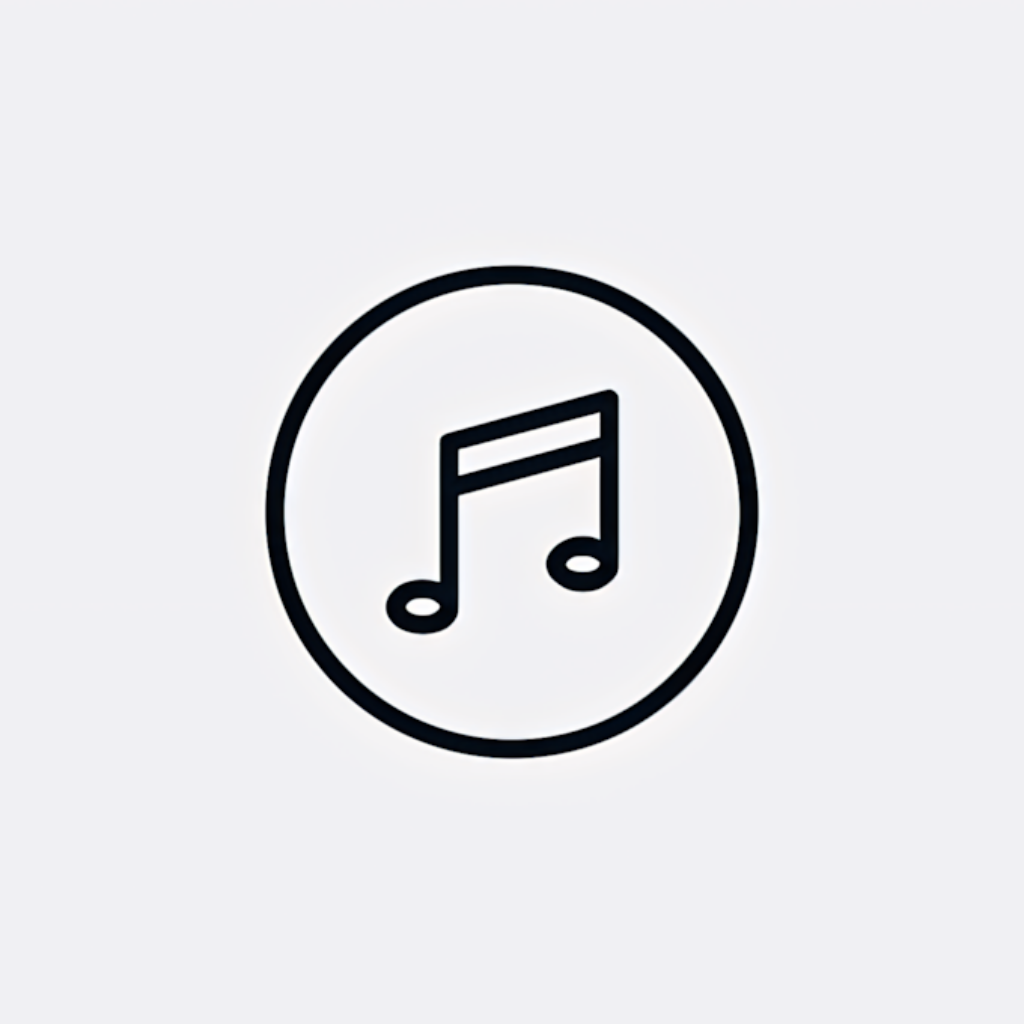 Elegant Music Note Wallpaper with Minimalist Circle Design