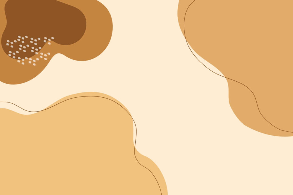 Minimalist Brown Wallpaper with Beige Abstract Shapes & Curved Lines