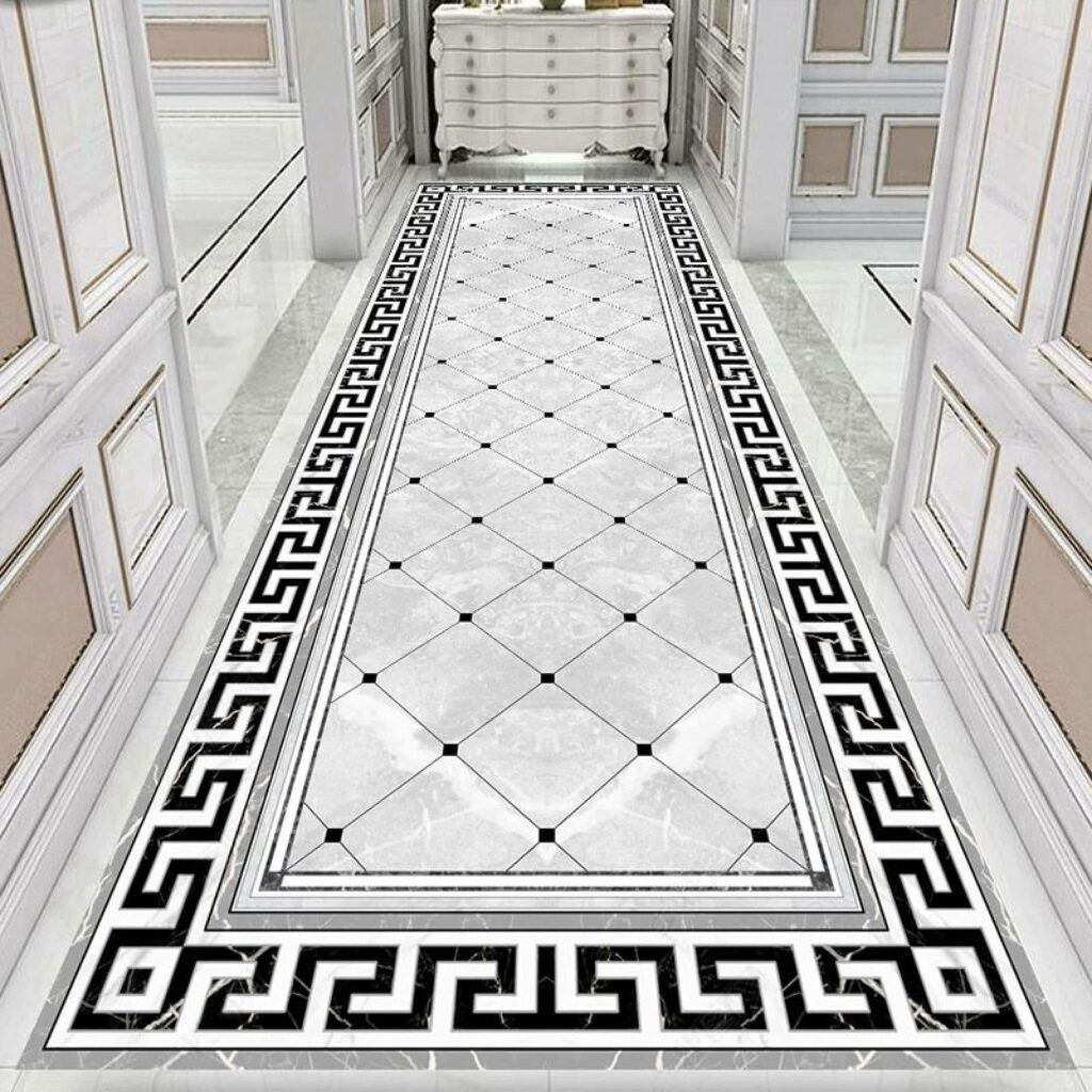 Modern Aztec Floor Tile Wallpaper: Elegant Geometric Design