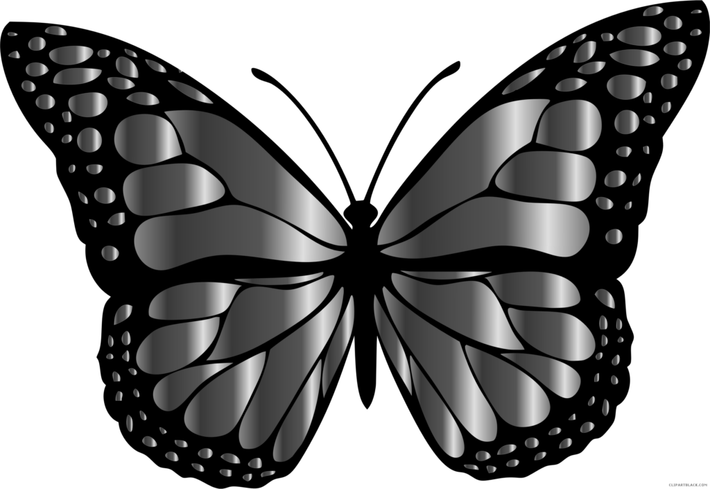 Elegant Monochrome Butterfly Wallpaper | Intricate Black & Gray Design