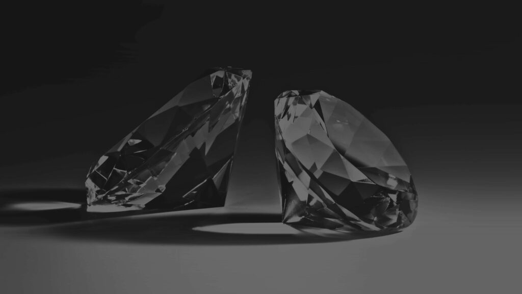 Elegant Monochrome Diamond Wallpaper on Black Background