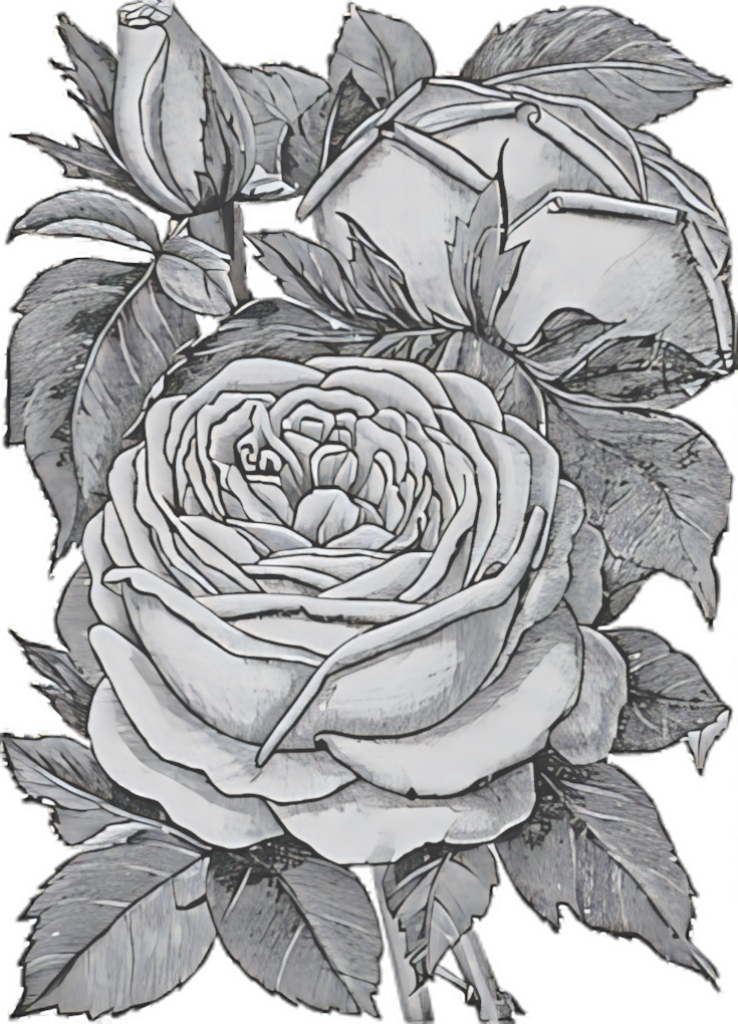 Elegant Monochrome Rose Sketch Wallpaper - Timeless Floral Design